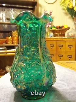 Fenton Emerald Green Poppy Show Vase