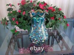 Fenton Emerald Green Poppy Show Vase