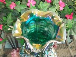 Fenton Emerald Green Poppy Show Vase