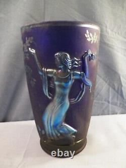 Fenton Favrene Glass Seasons Vase Spring Fall Limited Edition