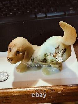Fenton Gift Shop Puppy Lab Mallard Duck Theme Limited Edition Hand Painted