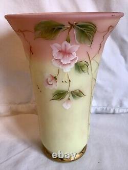Fenton Glass Burmese Hummingbird Limited Edition Vase 352/2500