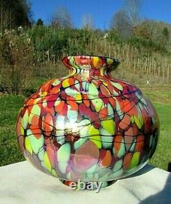 Fenton Glass Dave Fetty Mosaic Iridized Limited Edition Vase 6.5H x 7W