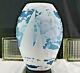 Fenton Glass Kelsey Murphy Sand Carved Vase Sail Away 114/150 Boat And Seagulls