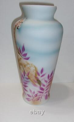 Fenton Glass Wildlife Giraffe Pair Vase Ltd Ed #2/25 by JK Spindler