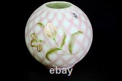 Fenton Green Lotus Mist Burmese Tulips Trellis Lamp Shade Ltd. Edition S. Waters