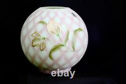 Fenton Green Lotus Mist Burmese Tulips Trellis Lamp Shade Ltd. Edition S. Waters