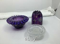 Fenton Historical Collection 1998 Royal Purple 3 Pc Fairy Light HP LE 1610 N4