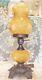 Fenton Honey Amber Embossed Overlay Lamp -gtc Ad1