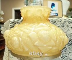 Fenton Honey Amber Embossed Overlay Lamp -GTC ad1