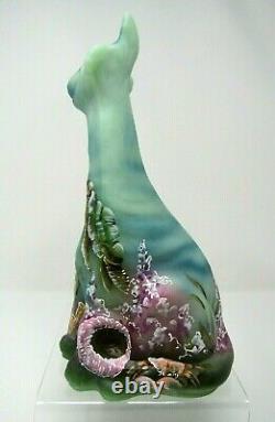 Fenton Jadite Alley Cat Seascape Turtle, Coral, Fish HP Spindler Limited #4/44