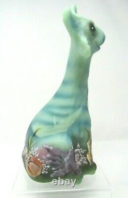 Fenton Jadite Alley Cat Seascape Turtle, Coral, Fish HP Spindler Limited #4/44