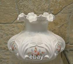 Fenton Lamp MILK GLASS with FOUNT/Marble Base LOUISE PIPER ROSES 20 student