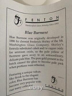 Fenton Lily on Blue Burmese 2002 Large 10 Vase Limited Edition 678/2750 Signed