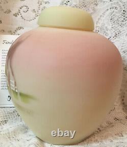 Fenton Limited Edition Burmese Ginger Jar, NIB, Signed & Numbered