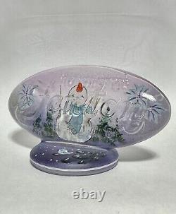 Fenton Oval Logo Limited Edition SNOWMAN By Michelle Kibbe