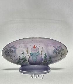 Fenton Oval Logo Limited Edition SNOWMAN By Michelle Kibbe