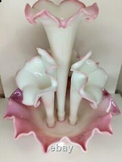 Fenton Rosaline 4 Horn Epergne Limited Edition Hard To Find Big And Beautiful