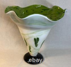 Fenton Studio Art Glass By Frank Workman Windblown Vase LIMITED EDITION