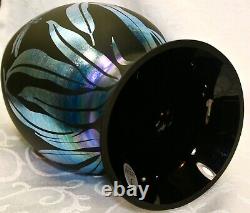 Fenton, Vase, Ebony Favrene Glass, Kelsey Murphy, Dragonflies, Limited Edition