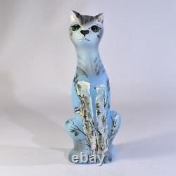 Fenton art glass gift shop limited edition cat hand painted signed by artist