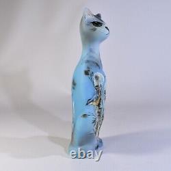 Fenton art glass gift shop limited edition cat hand painted signed by artist