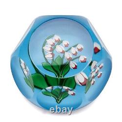 French Saint Louis Limited Edition Lilies of the Valley Glass Paperweight, 1986