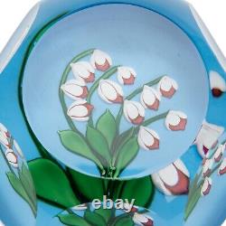 French Saint Louis Limited Edition Lilies of the Valley Glass Paperweight, 1986