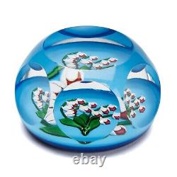 French Saint Louis Limited Edition Lilies of the Valley Glass Paperweight, 1986