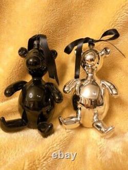 GUCCI Christmas Ornament Charm Glass Teddy Bearx2 Set 2002 Limited Edition