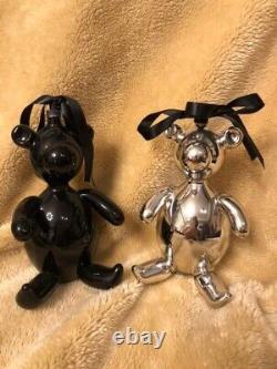 GUCCI Christmas Ornament Charm Glass Teddy Bearx2 Set 2002 Limited Edition