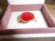 Genuine Pandora Gold Shine Red Murano Glass Ring 188158rmu Limited Edition 58