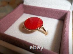 Genuine Pandora Gold Shine Red Murano Glass Ring 188158RMU Limited Edition 58