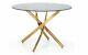 Glass Top Gold Base Round Dining Table W100cm X D100cm X H75cm Miro