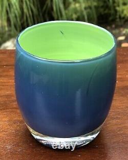 Glassybaby SEAHAWKS PRIDE Limited Edition Blue Green Votive Candle Holder RARE