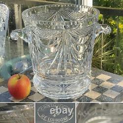 HUGE 11 Cristalleries De Lorraine Glass Crystal Ice Bucket Champagne Ltd Ed