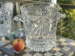 HUGE 11 Cristalleries De Lorraine Glass Crystal Ice Bucket Champagne Ltd Ed