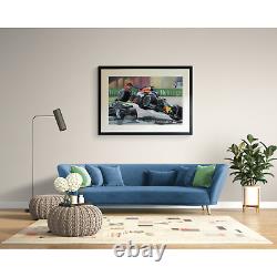 Hamilton & Verstappen F1 Crash Limited Edition Large Framed Giclee Print COA