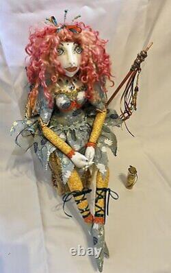 Handmade Art Textile Fairy Doll 23 inch, Collectable, Art Doll, OOAK