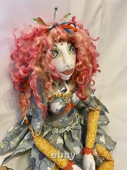 Handmade Art Textile Fairy Doll 23 inch, Collectable, Art Doll, OOAK