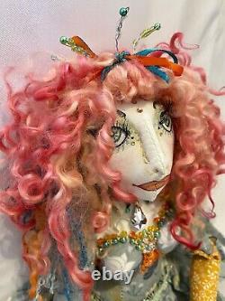 Handmade Art Textile Fairy Doll 23 inch, Collectable, Art Doll, OOAK