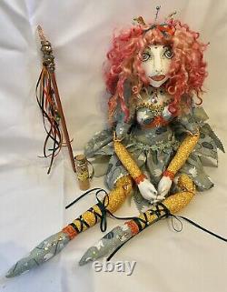 Handmade Art Textile Fairy Doll 23 inch, Collectable, Art Doll, OOAK