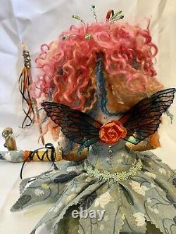 Handmade Art Textile Fairy Doll 23 inch, Collectable, Art Doll, OOAK