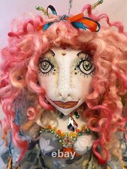 Handmade Art Textile Fairy Doll 23 inch, Collectable, Art Doll, OOAK