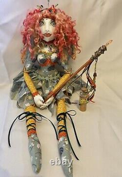 Handmade Art Textile Fairy Doll 23 inch, Collectable, Art Doll, OOAK