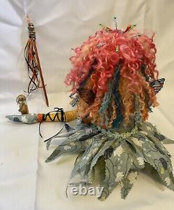 Handmade Art Textile Fairy Doll 23 inch, Collectable, Art Doll, OOAK