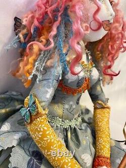 Handmade Art Textile Fairy Doll 23 inch, Collectable, Art Doll, OOAK