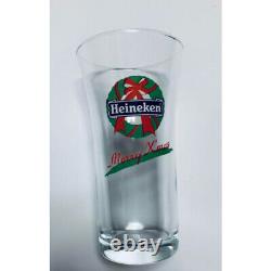 Heineken Christmas Glasses Set of 6 No BOX Beer limited edition cute Used item