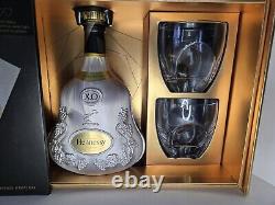 Hennessy XO Cognac Box with 2 Rocks Glasses & EMPTY Limited Edition Decanter