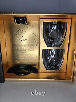 Hennessy XO Cognac Box with 2 Rocks Glasses & EMPTY Limited Edition Decanter